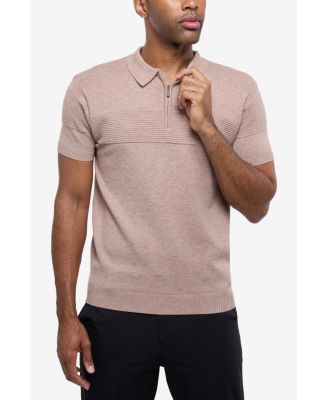 Men's SPRING + MERCER Ottoman Texture Short Sleeves Polo Sweater