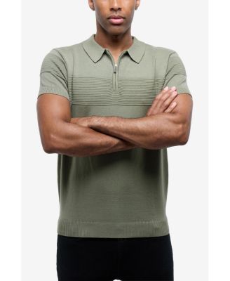 Men's SPRING + MERCER Ottoman Texture Short Sleeves Polo Sweater
