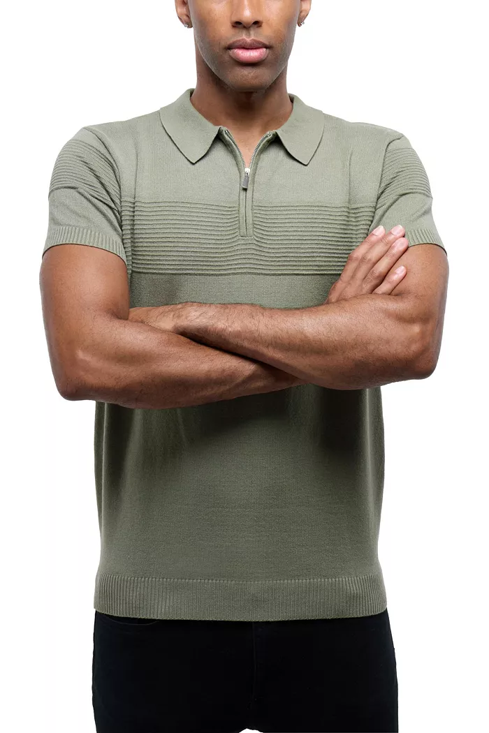 Men's SPRING + MERCER Ottoman Texture Short Sleeves Polo Sweater - thumbnail 5
