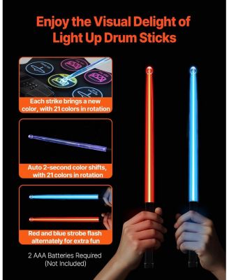 Roll-Up Electric Drum Set 9 Pads with Stand Pedals Light-Up Sticks