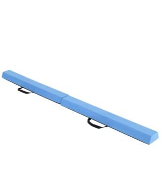 7 FT Folding Balance Beam with Removable Suede Cover and Non-slip Bottom-Navy