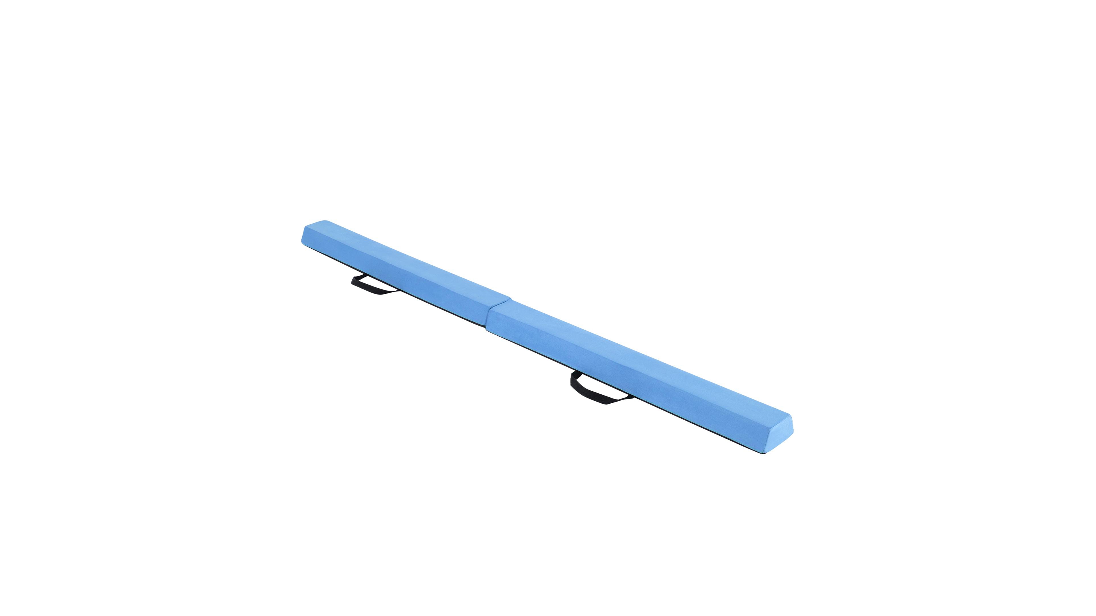 Sugift 7 Ft Folding Balance Beam with Removable Suede Cover and Non-slip Bottom-Navy