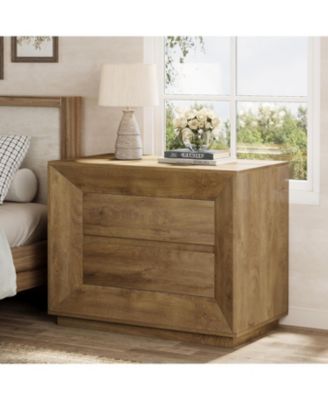 Nightstand, Large Night Stand with 2 Drawers, Oversized Nightstand Bedside Table Sofa End Table for Bedroom