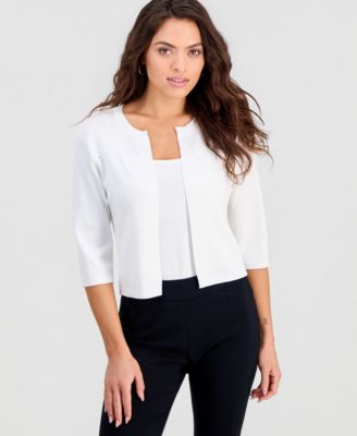 Petite Open-Front 3/4-Sleeve Jersey Shrug