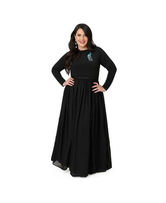 Plus Size Brooch Maxi Dress