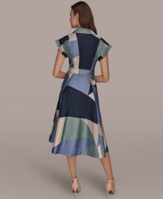 Petite Belted Short-Sleeve Shirt Dress