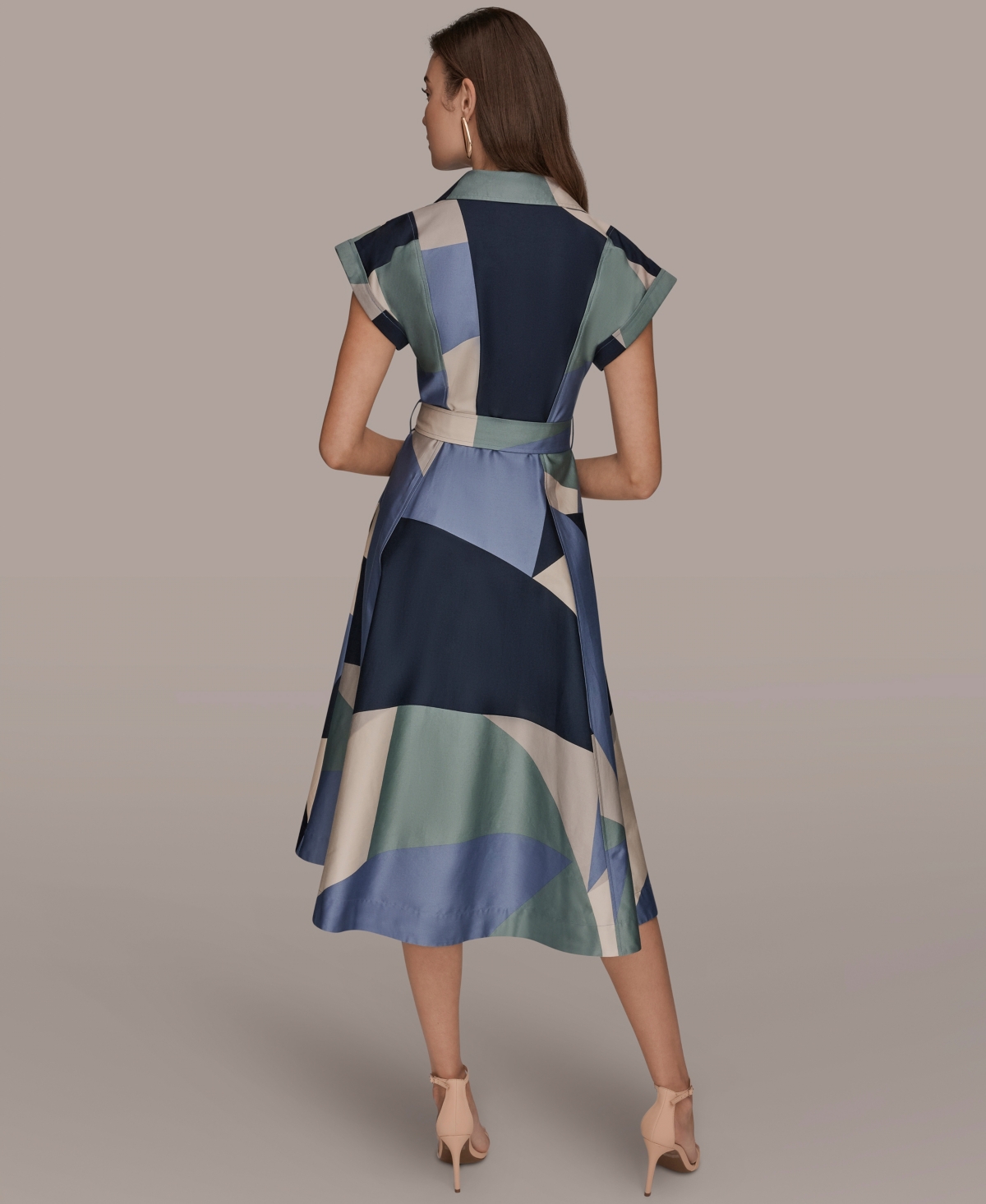 Donna Karan New York Petite Belted Short-Sleeve Shirtdress
