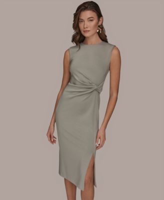 Petite Sleeveless Side Tuck Sheath Dress
