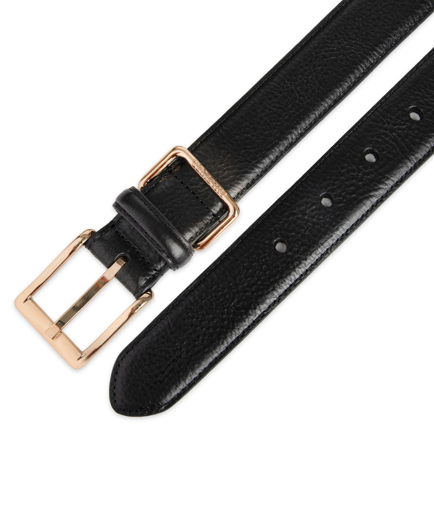 Мужской ремень Tommy Hilfiger Double Loop Leather Belt, цвет: Чёрный — фото 2