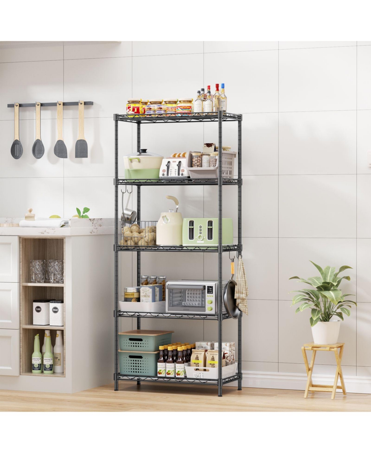 Lovmor 5-Tier Height Adjustable Garage Wire Shelving Unit