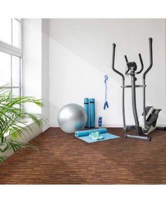 144 Sq. Ft. Interlocking EVA Foam Wood Grain Floor Tiles 3/8-Inch Thick with Borders