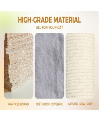 78.8 in Light Gray Cat Tree Tower with Wide Base