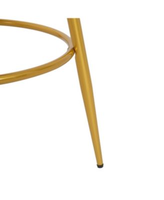 Streamdale Green Swivel Counter Height Bar Stools (Set of 2) with Hand-Woven Backrest & Gold Legs