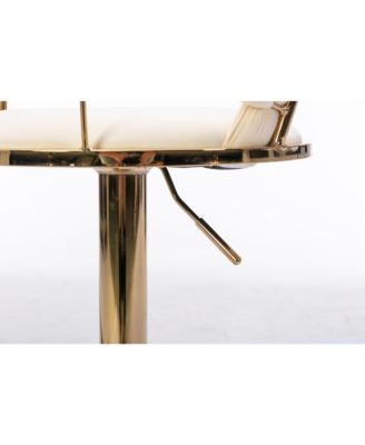 Adjustable Height Bar Stools with Chrome Accents (Set of 2)