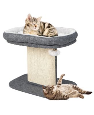 Modern Cat Tree Tower Cat Activity Tower w/ Large Plush Perch