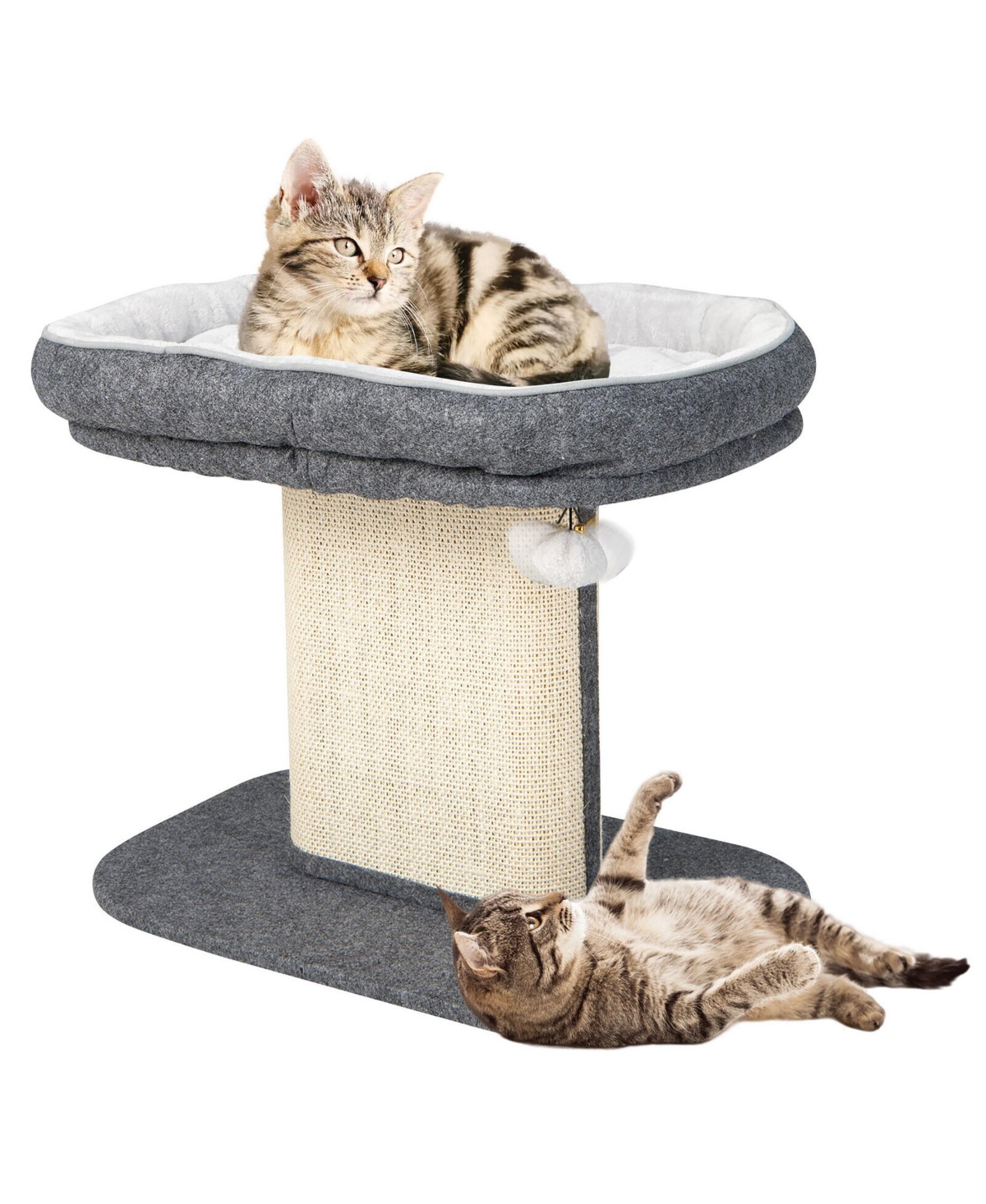 Gymax Modern Cat Tree Tower Cat Activity Tower w/ Large Plush Perch