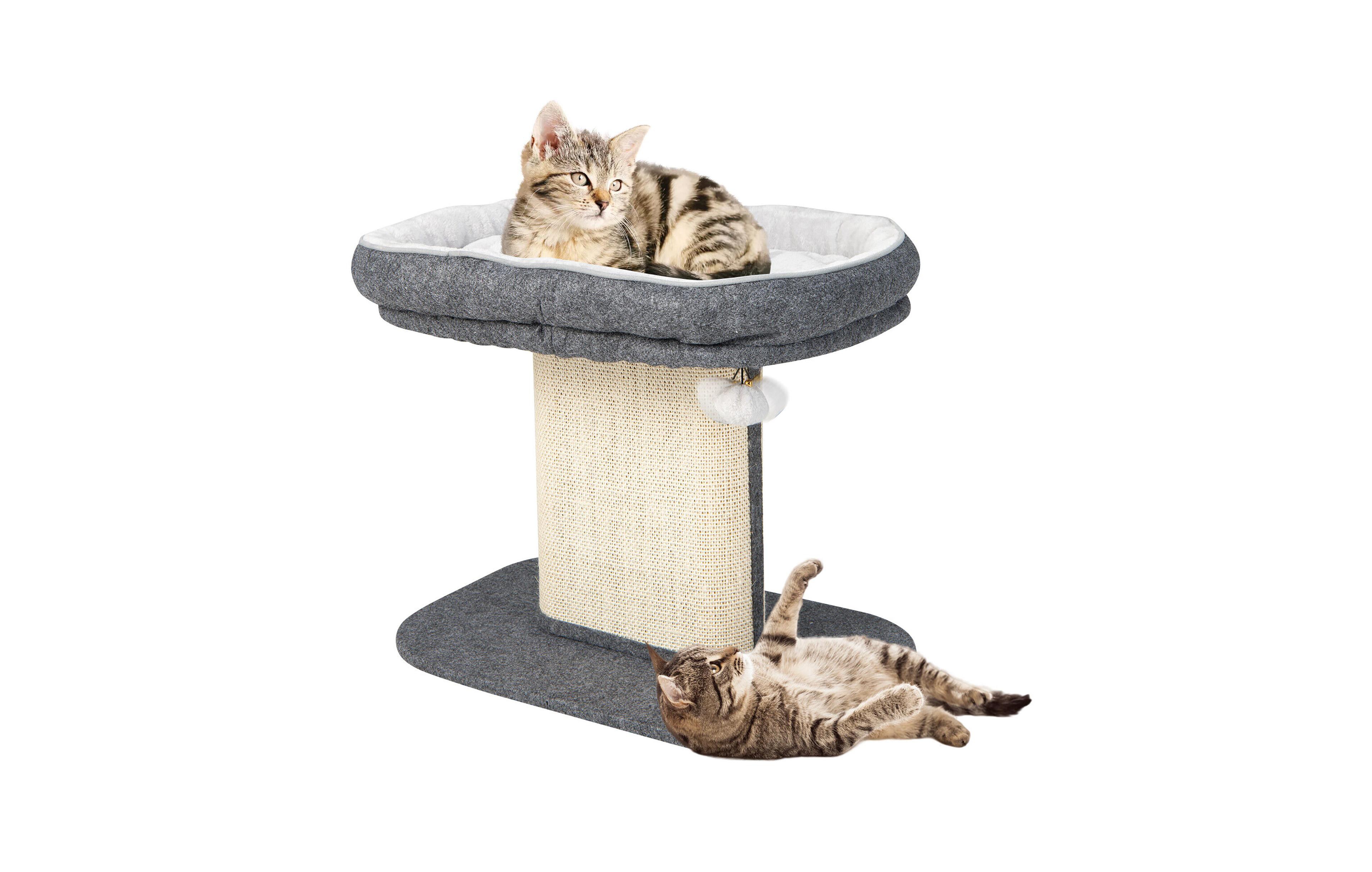 Gymax Modern Cat Tree Tower Cat Activity Tower w/ Large Plush Perch