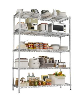 5-Tier 45 in W x 72 in H x 20 in D Adjustable Wire Shelving Unit