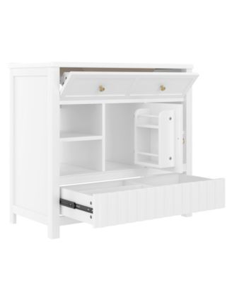36 in. Bathroom Vanity with Sink, Multi-functional Bathroom Cabinet with Doors, Drawers and Storage Shelves