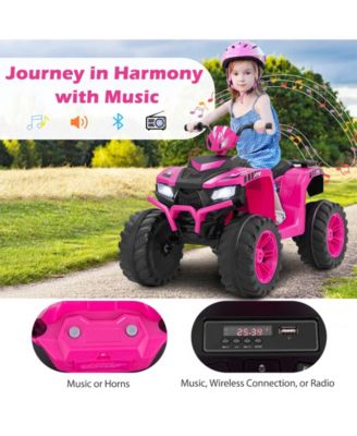 24V Kids Ride-On Electric ATV with Wireless Connection for Toddlers 3-8 Years