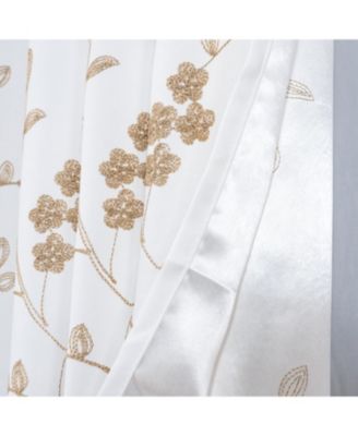 RT Designer Collection Lilian Embroidered Blackout Decorative Grommet Curtain Panel