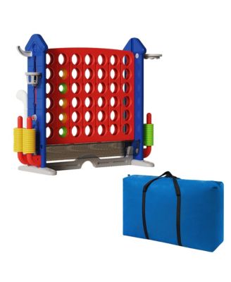4-in-1 Giant Game Set with Jumbo Connect 4, Basketball, Ring Toss & Golf. Adjustable, portable fun for kids & adults
