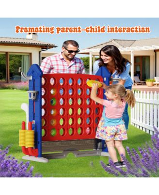 4-in-1 Giant Game Set with Jumbo Connect 4, Basketball, Ring Toss & Golf. Adjustable, portable fun for kids & adults