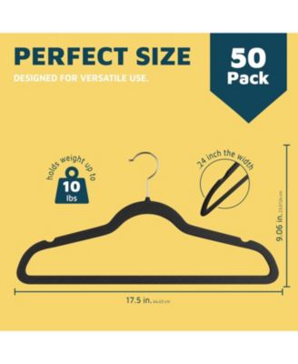 Velvet Clothes Hangers, Velvet, Clothes Hanger, 17.5" x 9" (Pack of 50