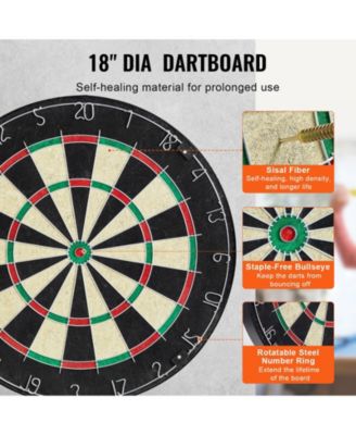 Dartboard and Cabinet Set with LED Light Official Size Game Bundle