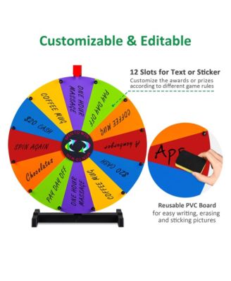 WinSpin 24" Pop Up Display Tabletop Prize Wheel Blue & White Trade Show Display Spinning Wheel 12 Slots for Outdoor Booths Exhibition Events