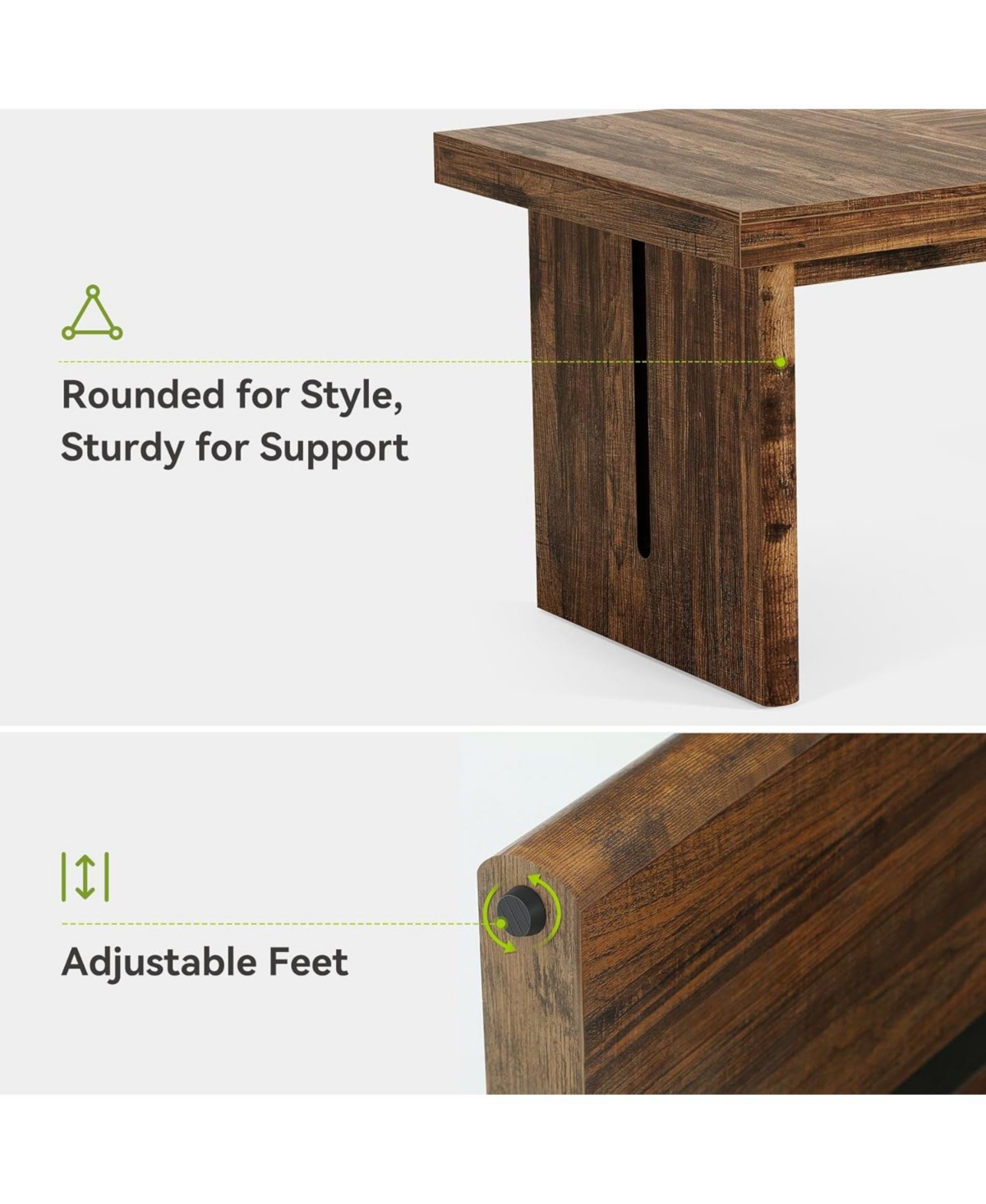 Tribesigns 70.8-Inch Large Dining Table for 6-8, Farmhouse Rectangle Long Dinner Table, Rustic Brown