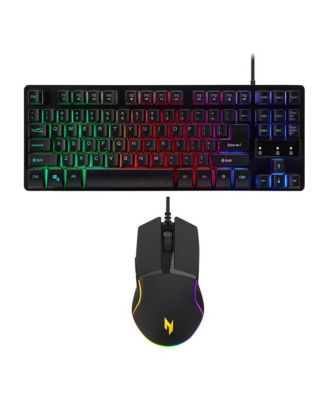 Gaming Keyboard and Mouse Combo Wired RGB Backlit Quiet Keys 4200 DPI Adjustable Sensor
