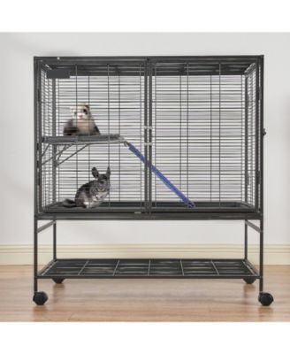 2-Tier Rolling Small Animal Cage with Tray, 39