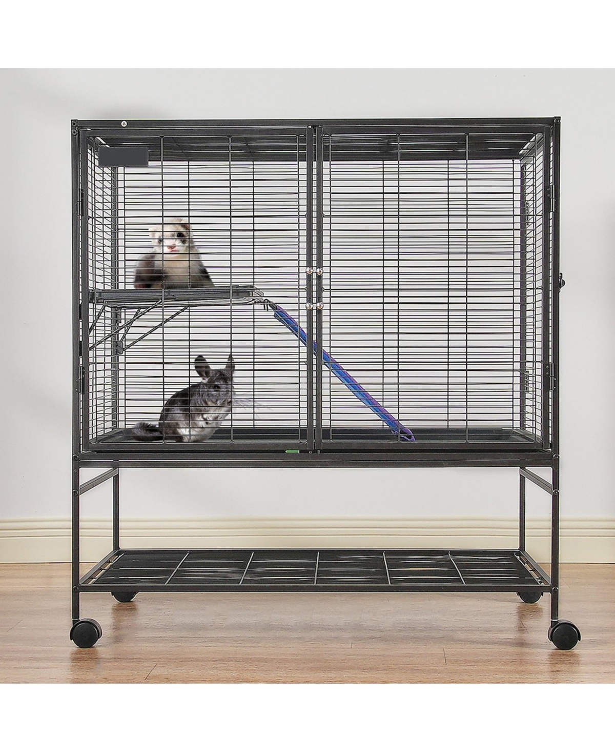 Cozito 2-Tier Rolling Small Animal Cage with Tray, 39