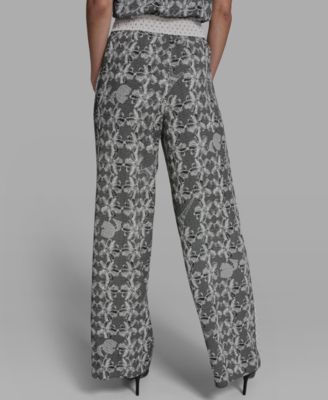 Petite Printed Pull-On Pants
