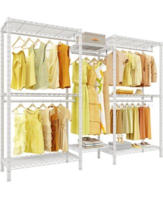 Clothes Rack,Clothing Racks for Hanging Clothes Heavy Duty,Adjustable Garment Rack with Shelves,rolling clothes rack Max Load