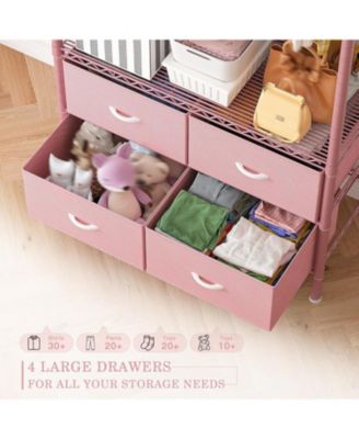 Heavy Duty Clothing Rack with Drawers and Shelves
