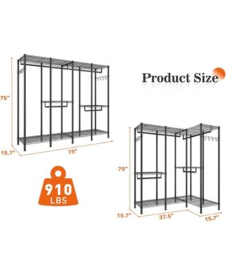 Clothes Rack Heavy Duty Clothing Racks for Hanging Clothes Loads 1100LBS, Garment Rack Freestanding for Bedroom