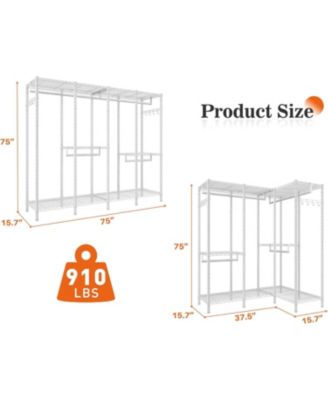 Clothes Rack Heavy Duty Clothing Racks for Hanging Clothes Loads 1100LBS, Garment Rack Freestanding for Bedroom