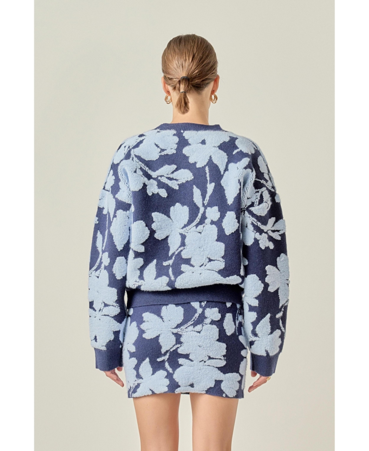 English Factory Women's Fuzzy Flower Sweater