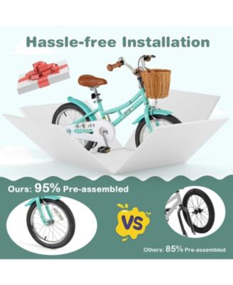 16 Inch Kids Bike Bicycle with Training Wheels and 2 Brake System Ages 4-7 Years Old