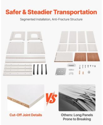 4-Door Wooden Litter Box Enclosure for Multi-Cats, 47.2", Brown & White