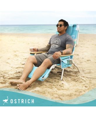 Deluxe 3N1 Lightweight Outdoor Beach Lounge Chair w/Footrest, Aqua