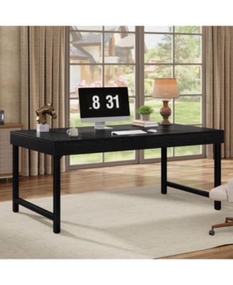 55" Industrial Executive Desk, Rustic Simple Computer Laptop Desk, Study Writing Table Business Workstation