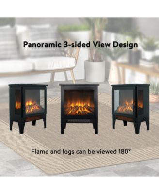 17 inch Freestanding Electric Fireplace Stove heater with 3D Flame effect