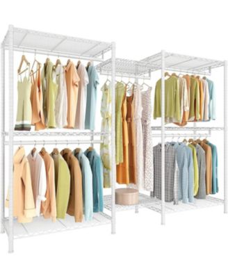 Clothing Rack for Hanging Clothes,Heavy Duty Clothes Rack with Shelves,Portable Closet,Adjustable