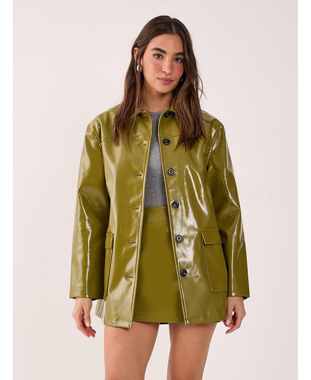 Nasty Gal Women's Vinyl High Clean Longline Jacket