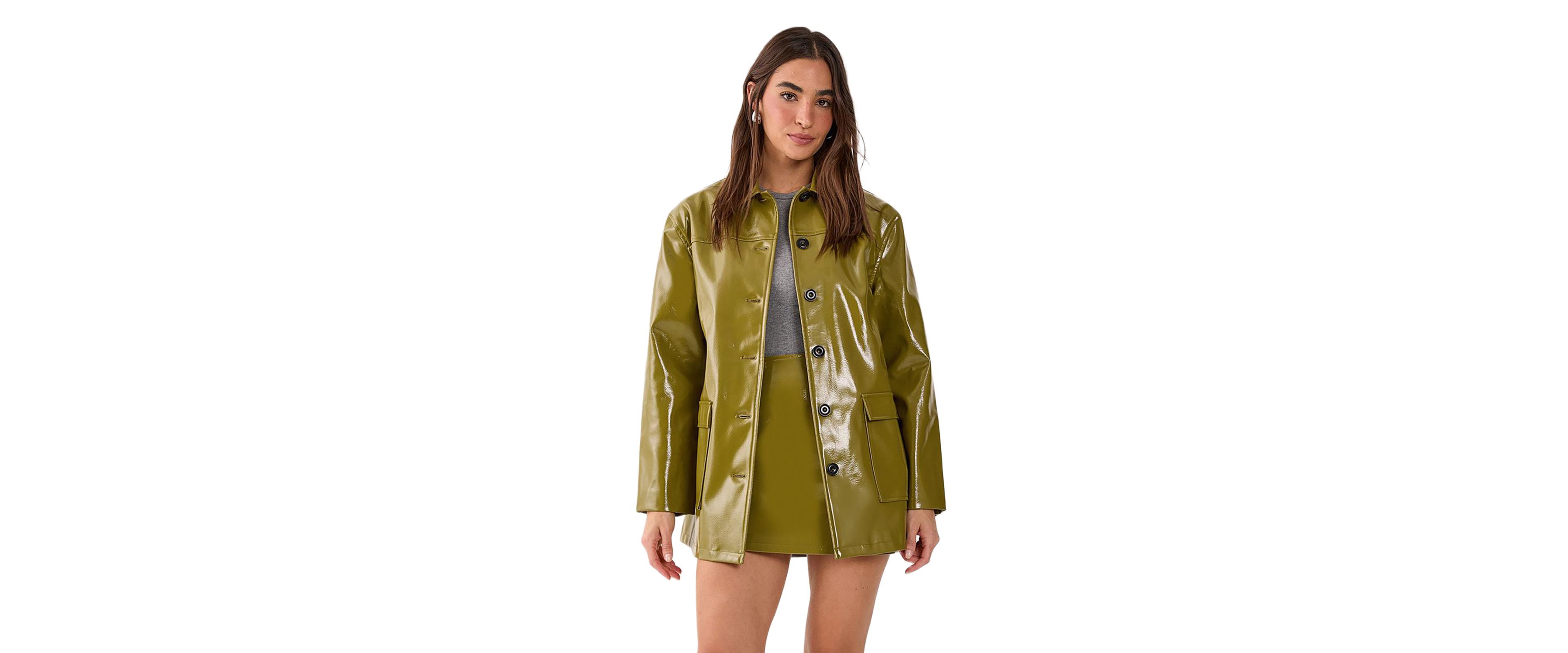 Nasty Gal Women's Vinyl High Clean Longline Jacket