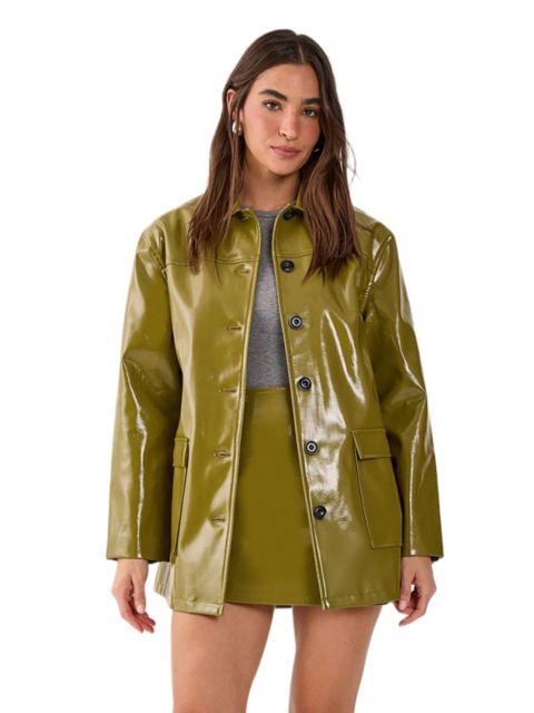Женские куртки Nasty Gal Vinyl High Clean Longline Jacket