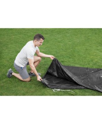 Flowclear 12 Foot Round Pool Cover w/ Drain Holes for Above Ground Pools